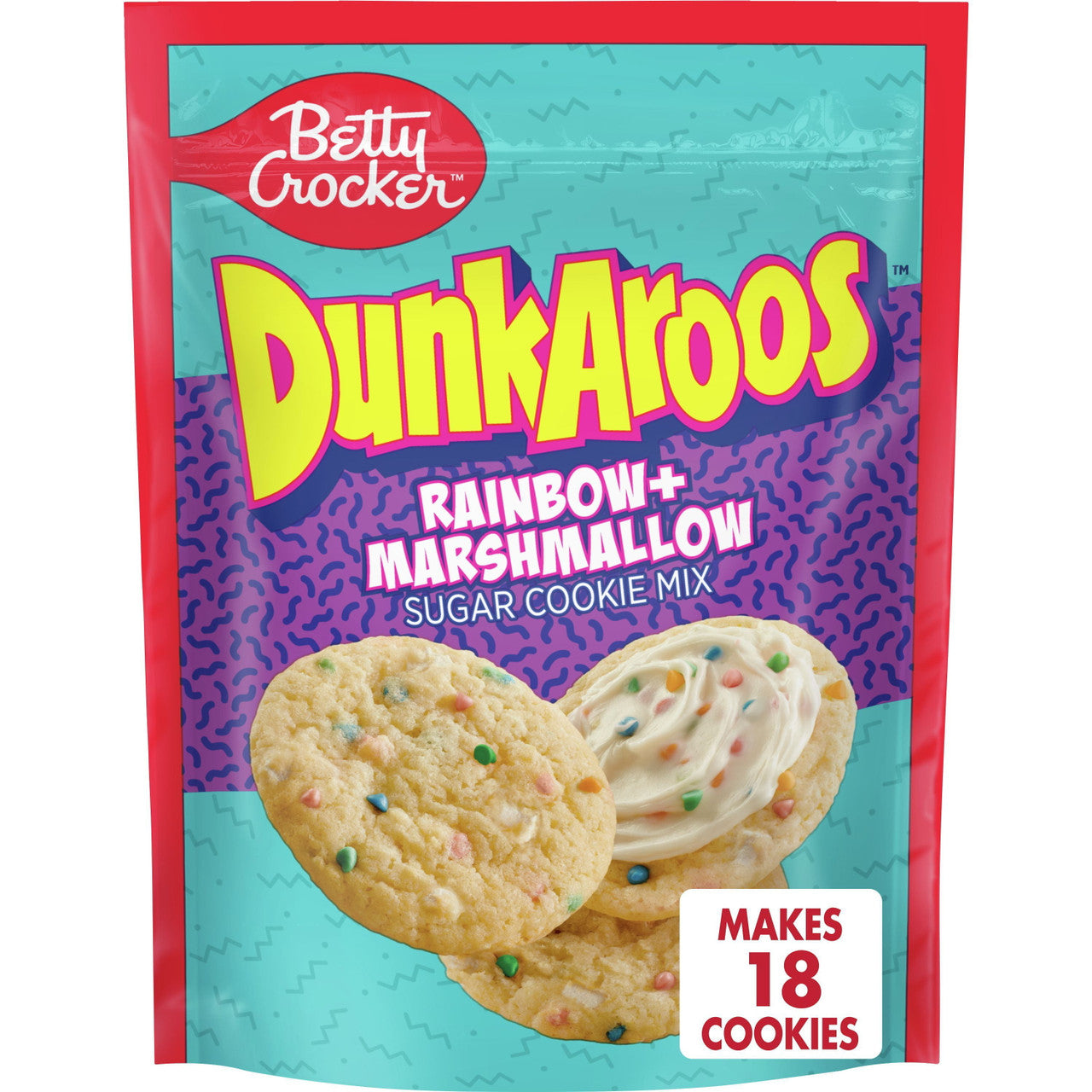 Betty Crocker DunkAroos Rainbow & Marshmallow Sugar Cookie Mix, 357g/12.6 oz. Bag {Imported from Canada}