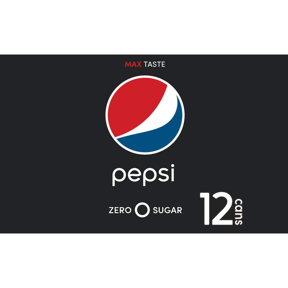 Pepsi Zero Sugar Cans, Zero Calories, Max Pepsi Taste 355mL/12oz., 12pk. {Imported from Canada}