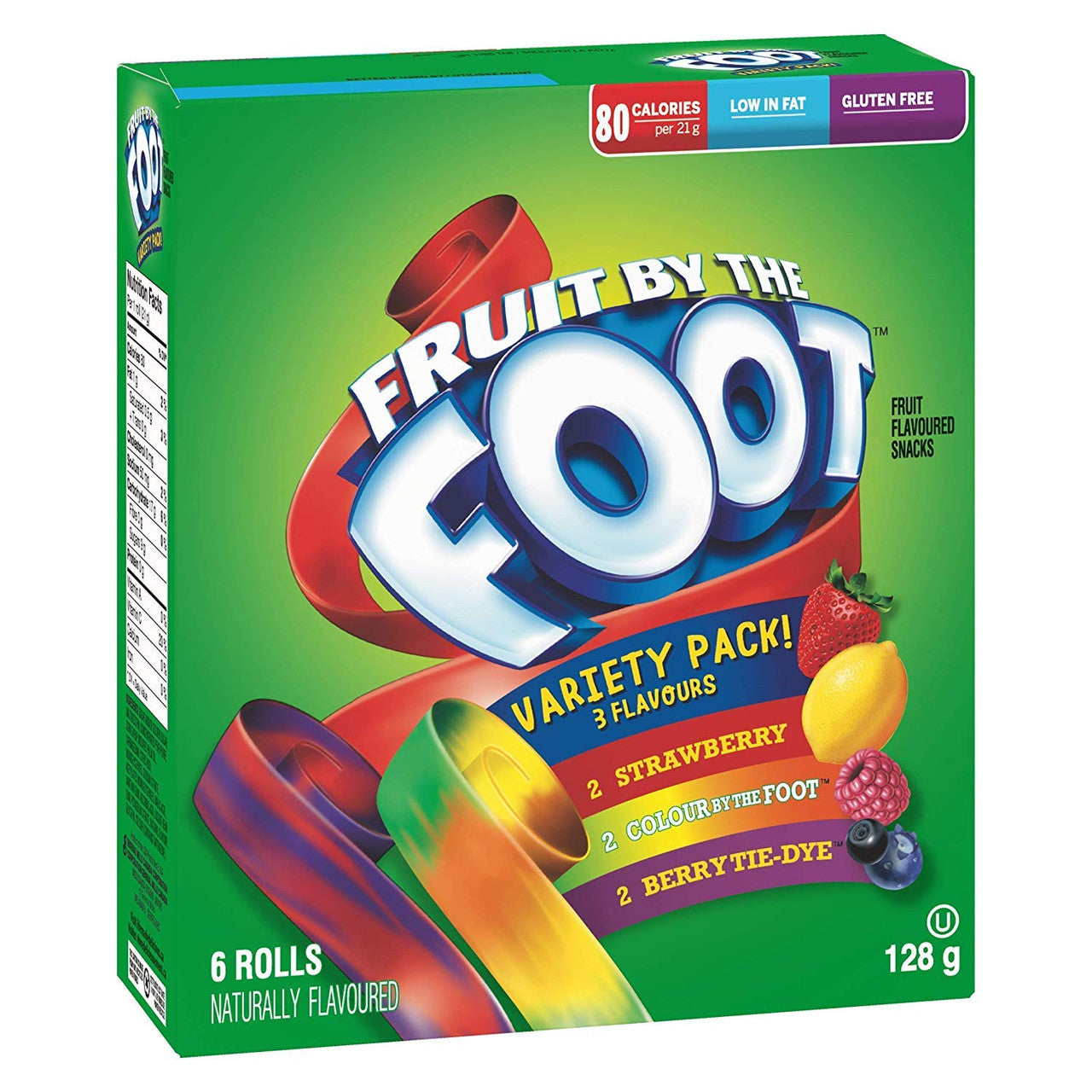 Betty Crocker Fruit by The Foot Variety Pack, 6 rolls, 128g/4.5 oz., {Imported from Canada}