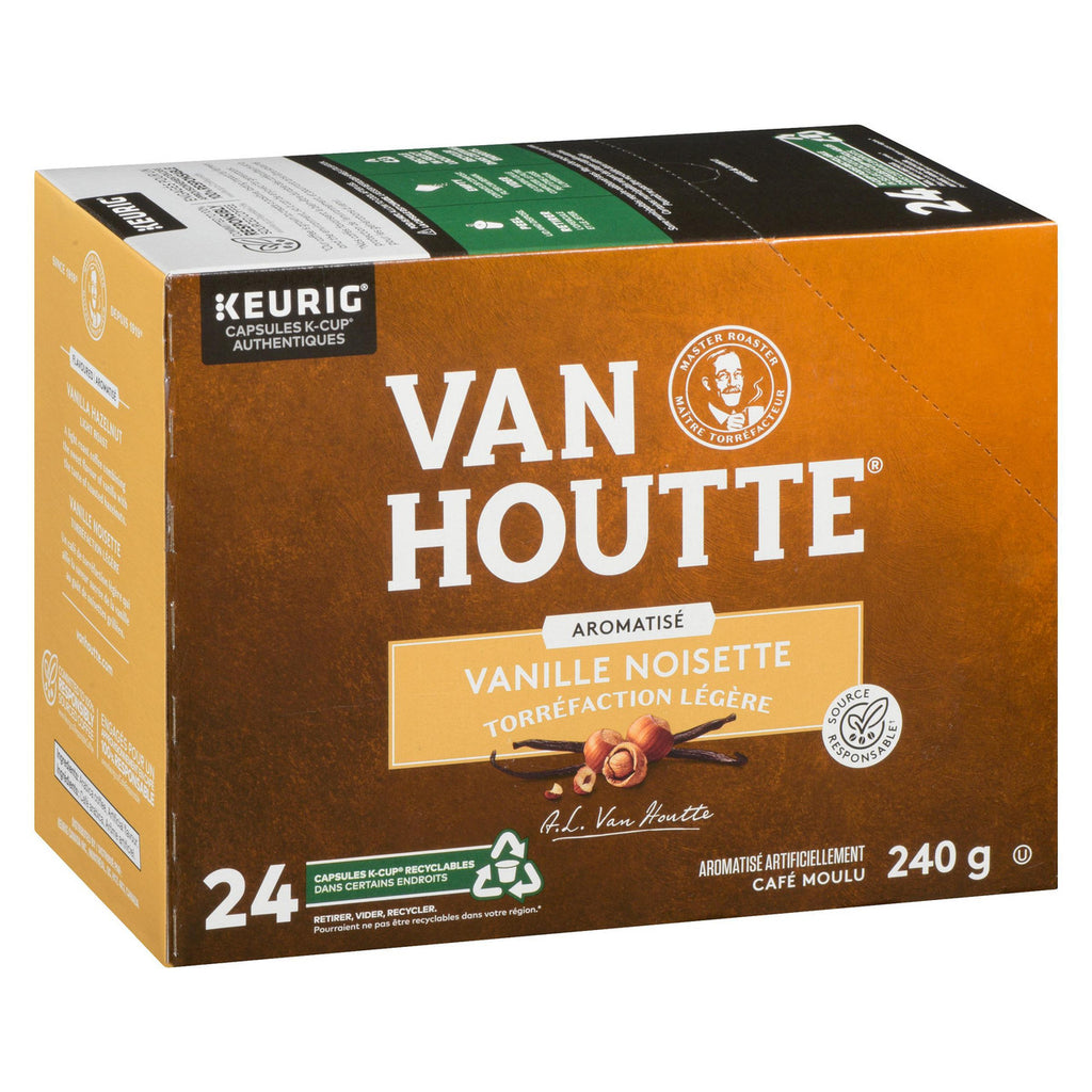 Van Houtte Vanilla Hazelnut Coffee, Light Roast, 24 K-cups {Imported from Canada}