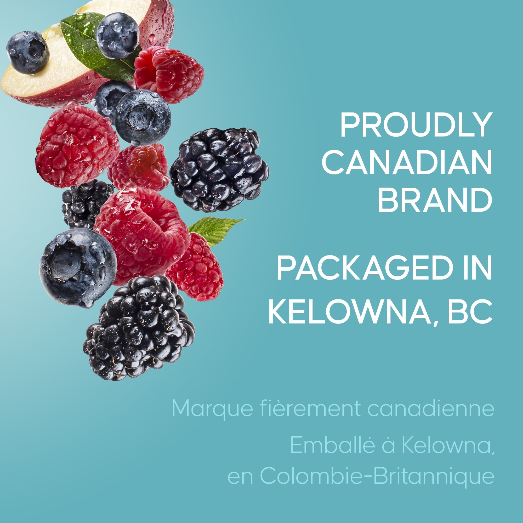 SunRype Wildly Berry Juice Boxes Perfect For On-The-Go, 60% Less Sugar, 5x200ml/33.8 fl. oz. - Proudly Canadian Brand Label