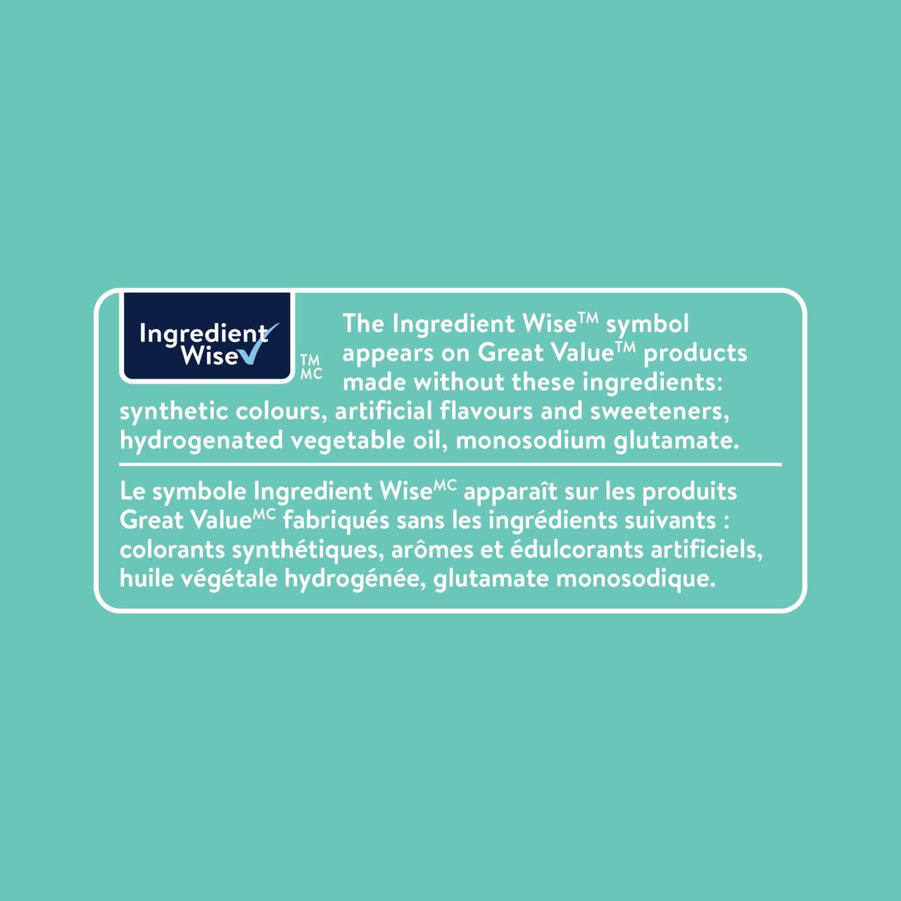 Great Value Naturally Flavored Peppermint Mini Candy Canes, 600g/1.3 lb. Box - Ingredient Wise Label