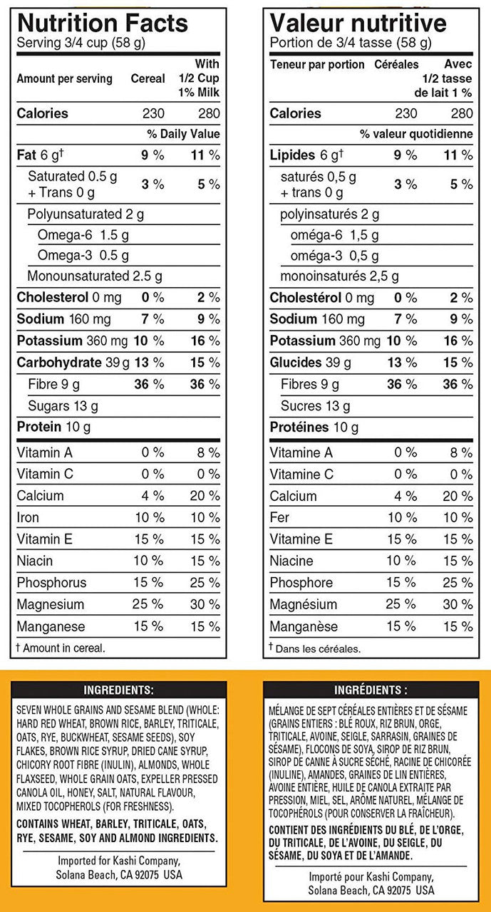 Kashi, Honey Almond Flax Cereal, Non-GMO, 400g/14.1oz., {Imported from Canada}