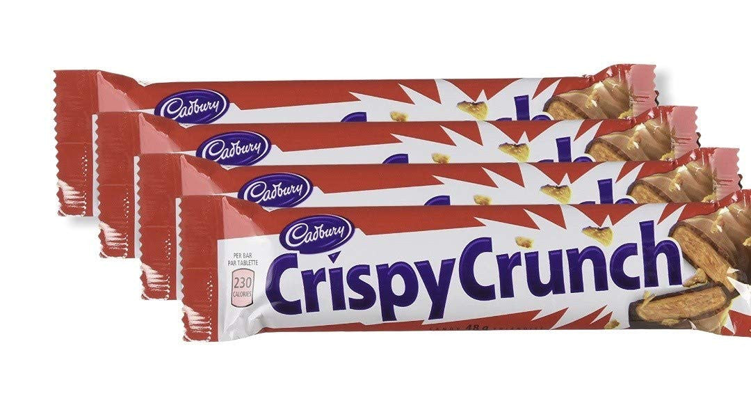 Cadbury Crispy Crunch Chocolate Bars, 48g/1.7 oz., Pack of 4