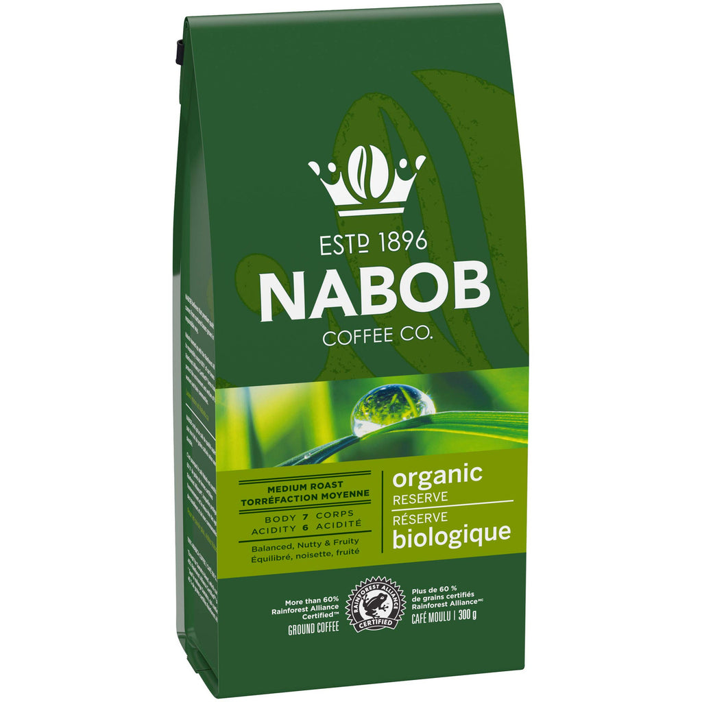 NABOB Organic Reserve Ground Coffee, 300g {Imported from Canada}