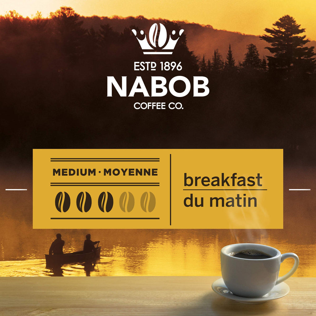 NABOB Breakfast Blend Ground Coffee, 300g/10.6 oz. (Pack of 6) {Imported from Canada}