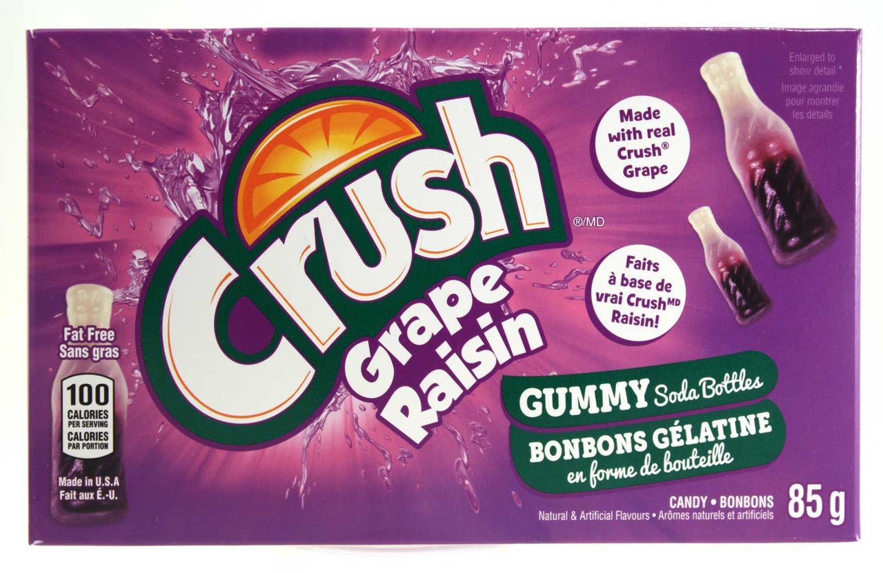 Grape Crush Gummy  Bottles in Theater Box 85g/3 oz. (4pk) {Imported from Canada}