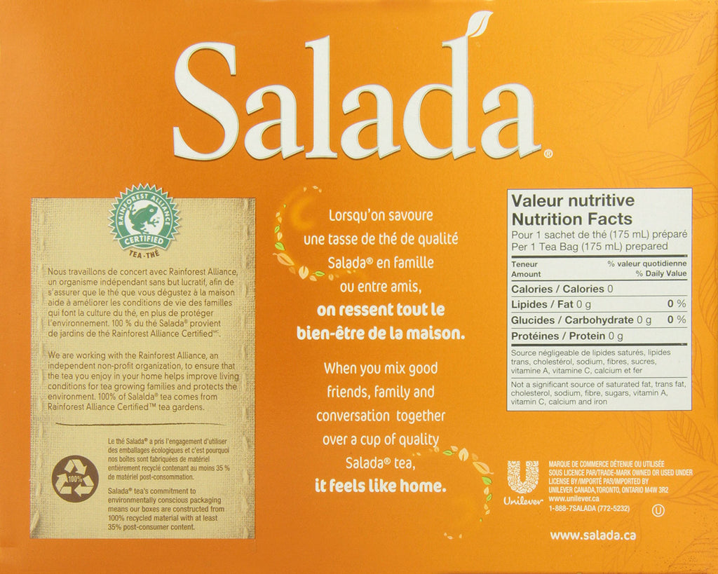 Salada Orange Pekoe Tea 144 PC, 418g box, (Imported from Canada)