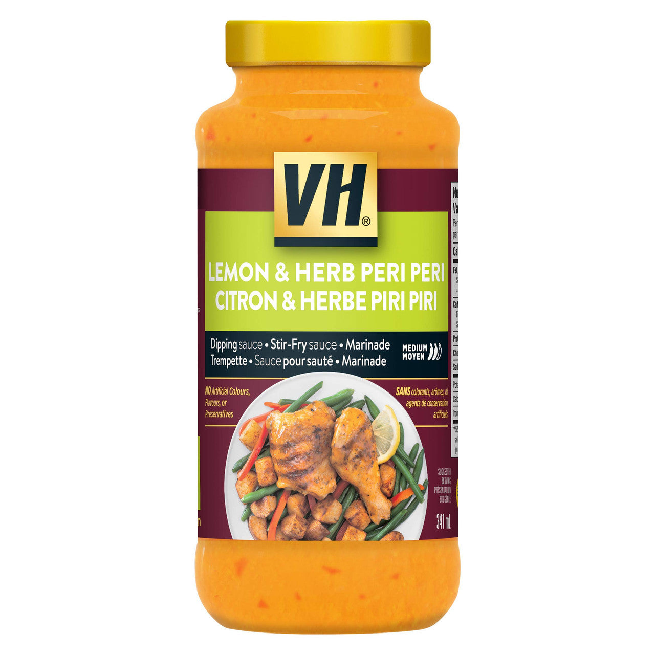 VH Lemon and Herb Peri Peri Sauce, 341ml/11.5 fl. oz., (12 count) {Imported from Canada}