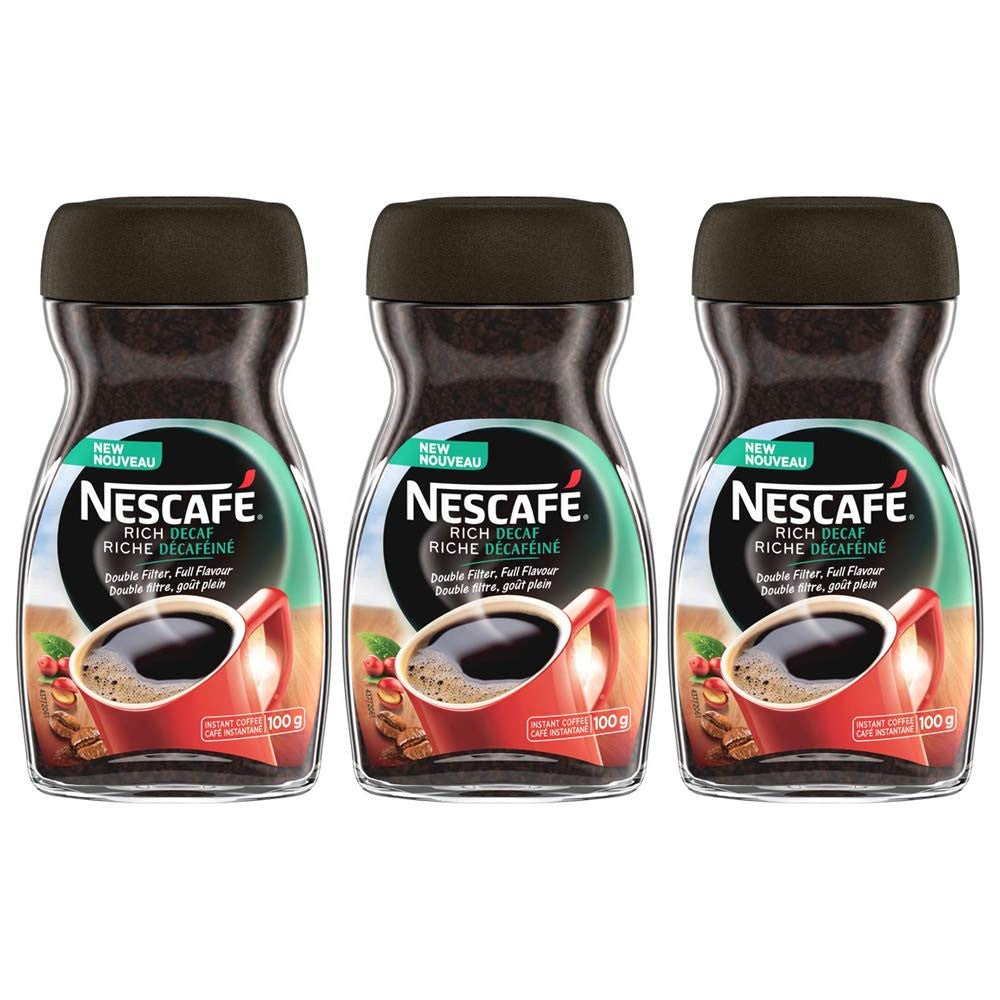 NESCAFE RICH Decaffeinated Instant Coffee 100g/3.5oz, 3-Pack {Imported from Canada}