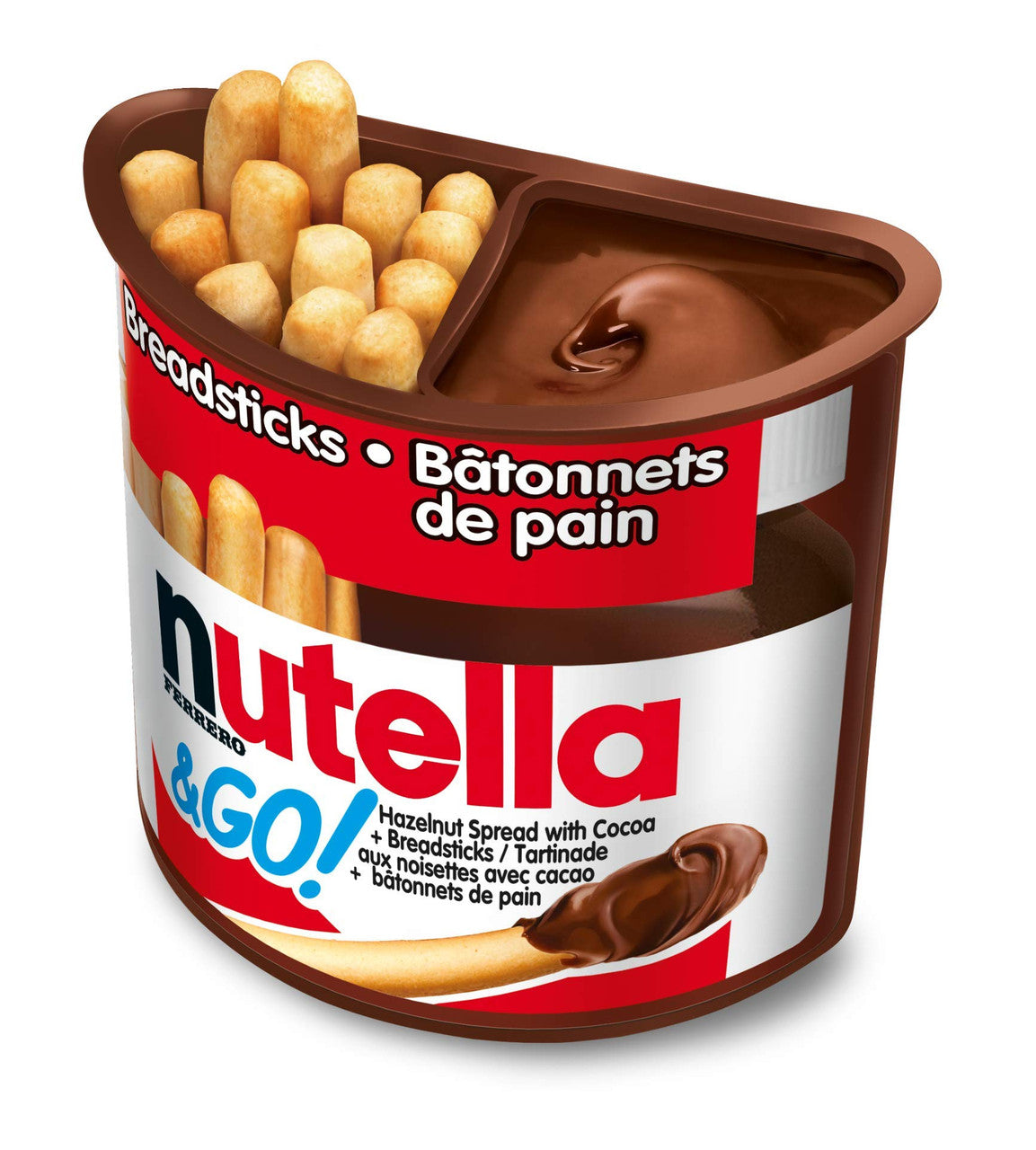 Nutella and Go Snack Packs, Chocolate Hazelnut Spread with Breadsticks, 10ct, 52g/1.8 oz per pack, {Imported from Canada}