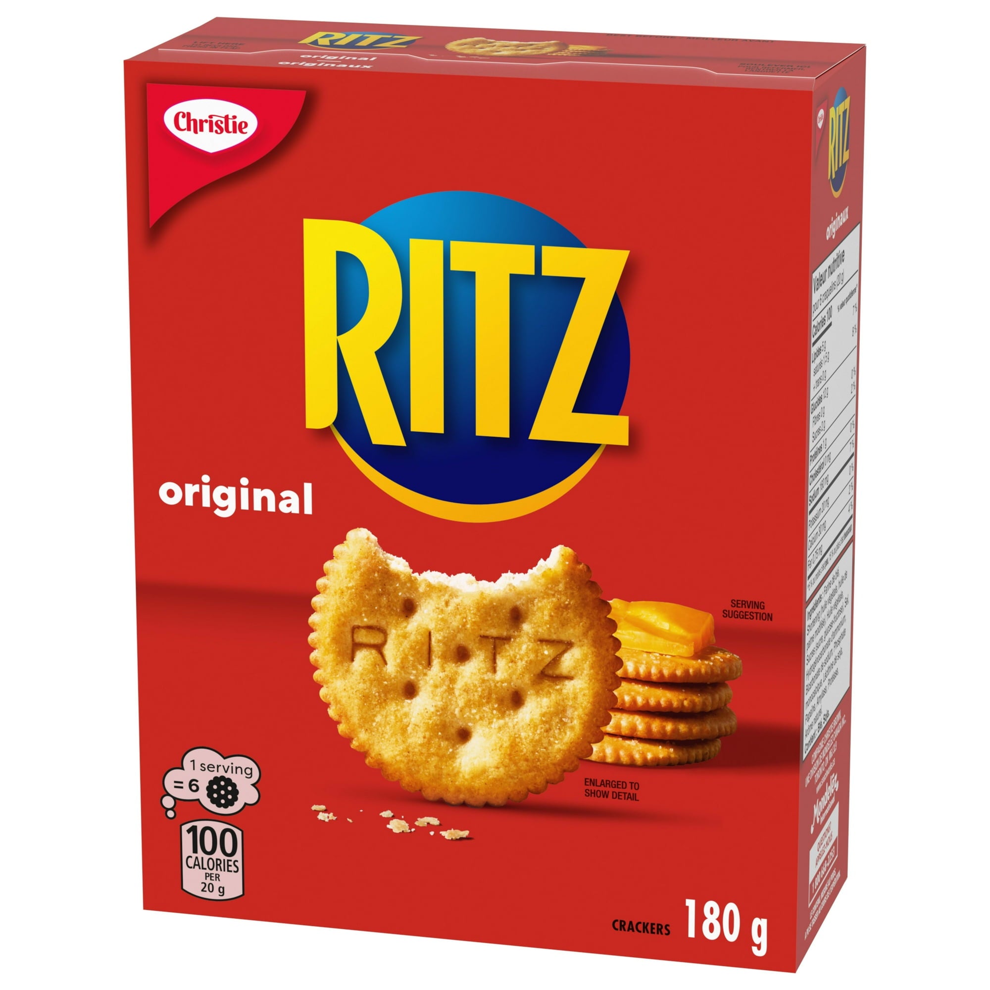 Christie Ritz Original Crackers, 180g/6.3 oz. - Left Side of Box