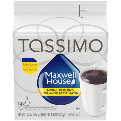 Tassimo Maxwell House Morning Blend Coffee, 14 T-Discs, 123G, (Imported from Canada)