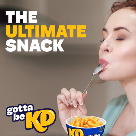 KD KRAFT DINNER Snack Cups - Original Macaroni & Cheese 58g, 10ct - The Ultimate Snack