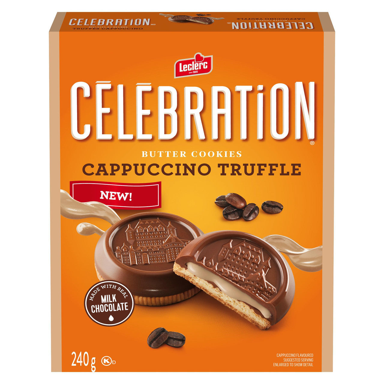 Leclerc Celebration Cappuccino Truffle Cookies, 240g/8.5 oz.,{Imported from Canada}