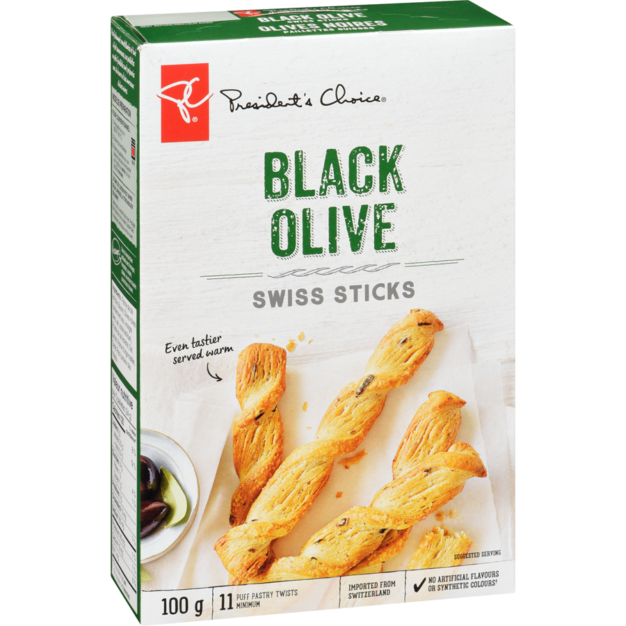 PC Black Olive and Butter Swiss Sticks, 100g/3.5 oz {Imported from Canada}