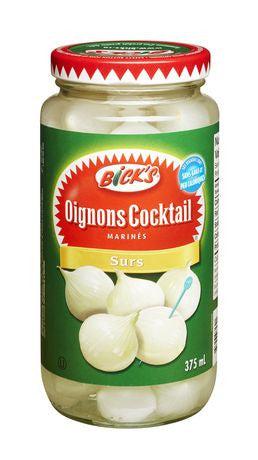 Bick’s Sour Cocktail Onions 375ml/12.7 fl. oz., {Imported from Canada}