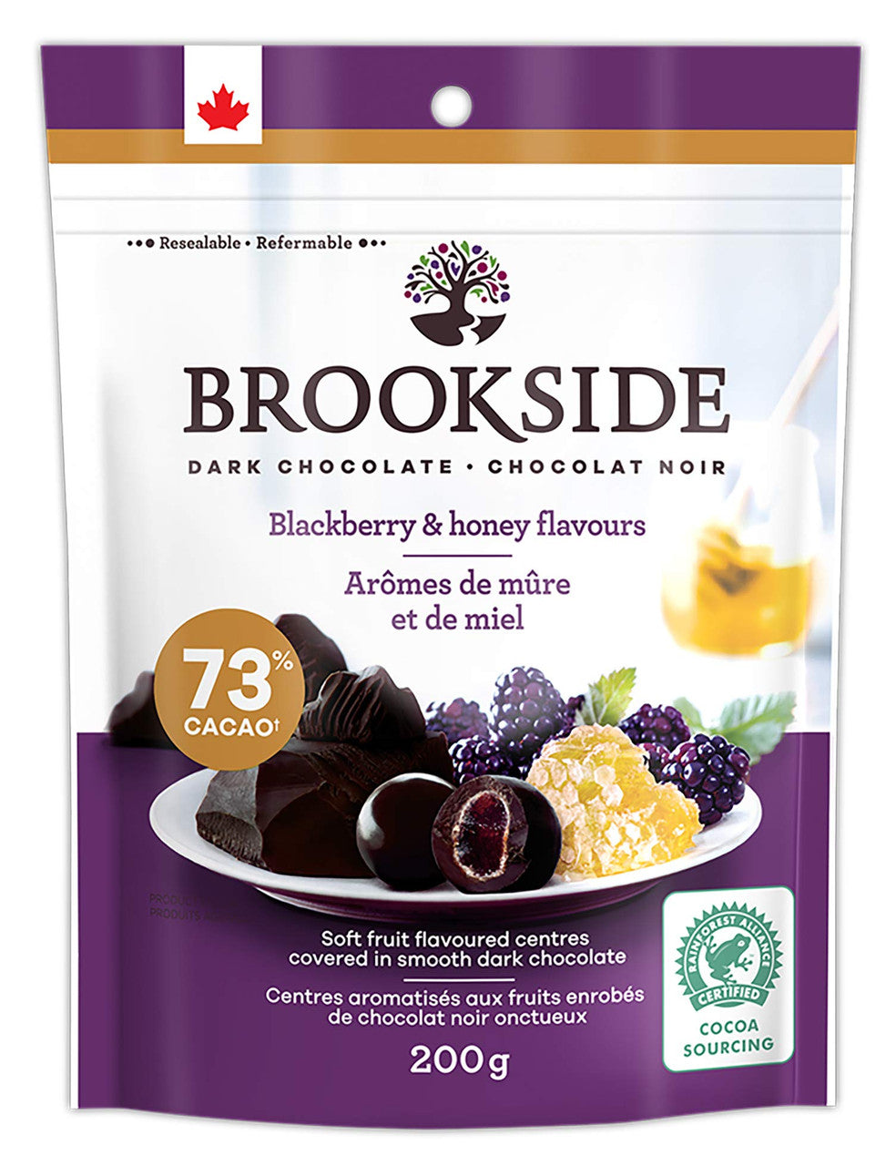 BROOKSIDE Dark Chocolate, BlackBerry & Honey, 200g/7.1 oz. {Imported from Canada}