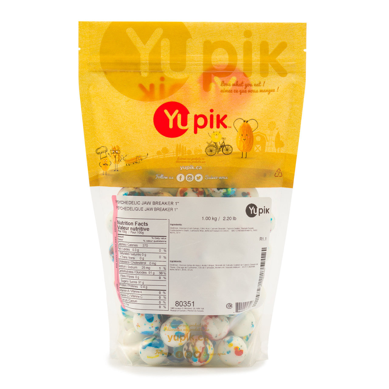 Yupik Psychedelic Jaw Breaker, 1kg/2.2 lbs {Imported from Canada}