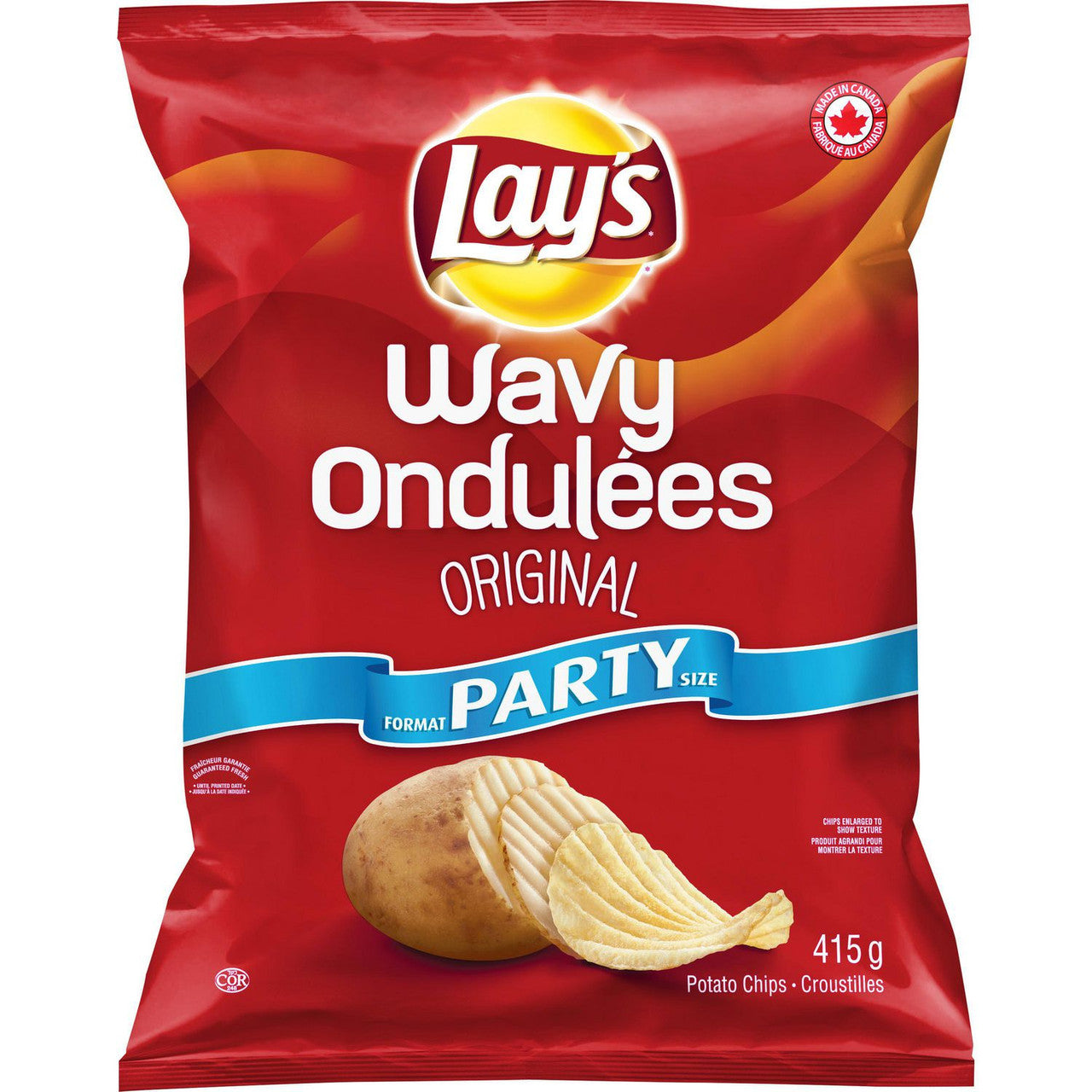 Lay's Wavy Original Potato Chips 415g/14.6 oz., {Imported from Canada}