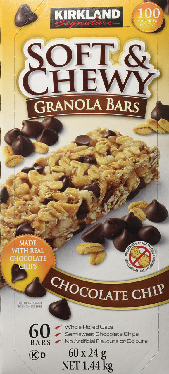 Kirkland Soft and Chewy Chocolate Chip Granola- 60x24g{Imported from Canada}