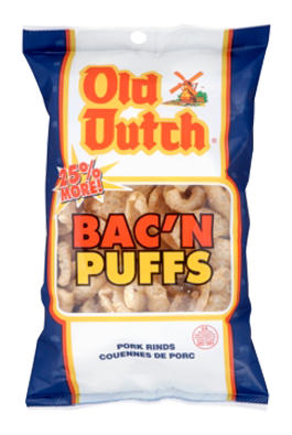 Old Dutch Bacon Puffs Pork Rinds, 100g/3.5 oz. (Imported from Canada)