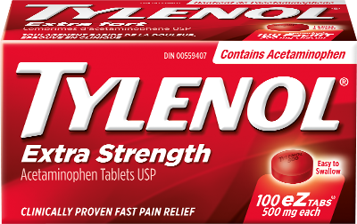 Tylenol Extra Strength eZ 130 tabs, 500mg Acetaminophen, Fast pain relief