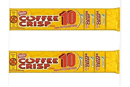 COFFEE CRISP Mini Chocolate Bars, 230g/8.1 oz., (2 Packs of 10) {Imported from Canada}