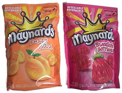Maynards Swedish Berries 355g & Fuzzy Peach 355g Variety Pack