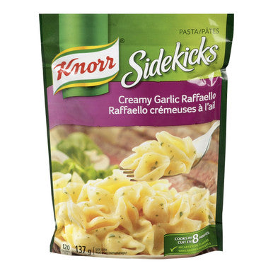 Knorr Sidekicks Pasta, Creamy Garlic Raffaello, Side Dishes, 137g/4.8g,8ct, {Imported from Canada}