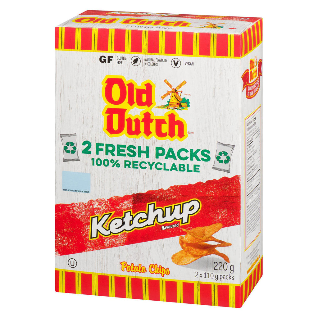 Old Dutch Ketchup Flavored Potato Chips (2 Pack) {Imported from Canada}