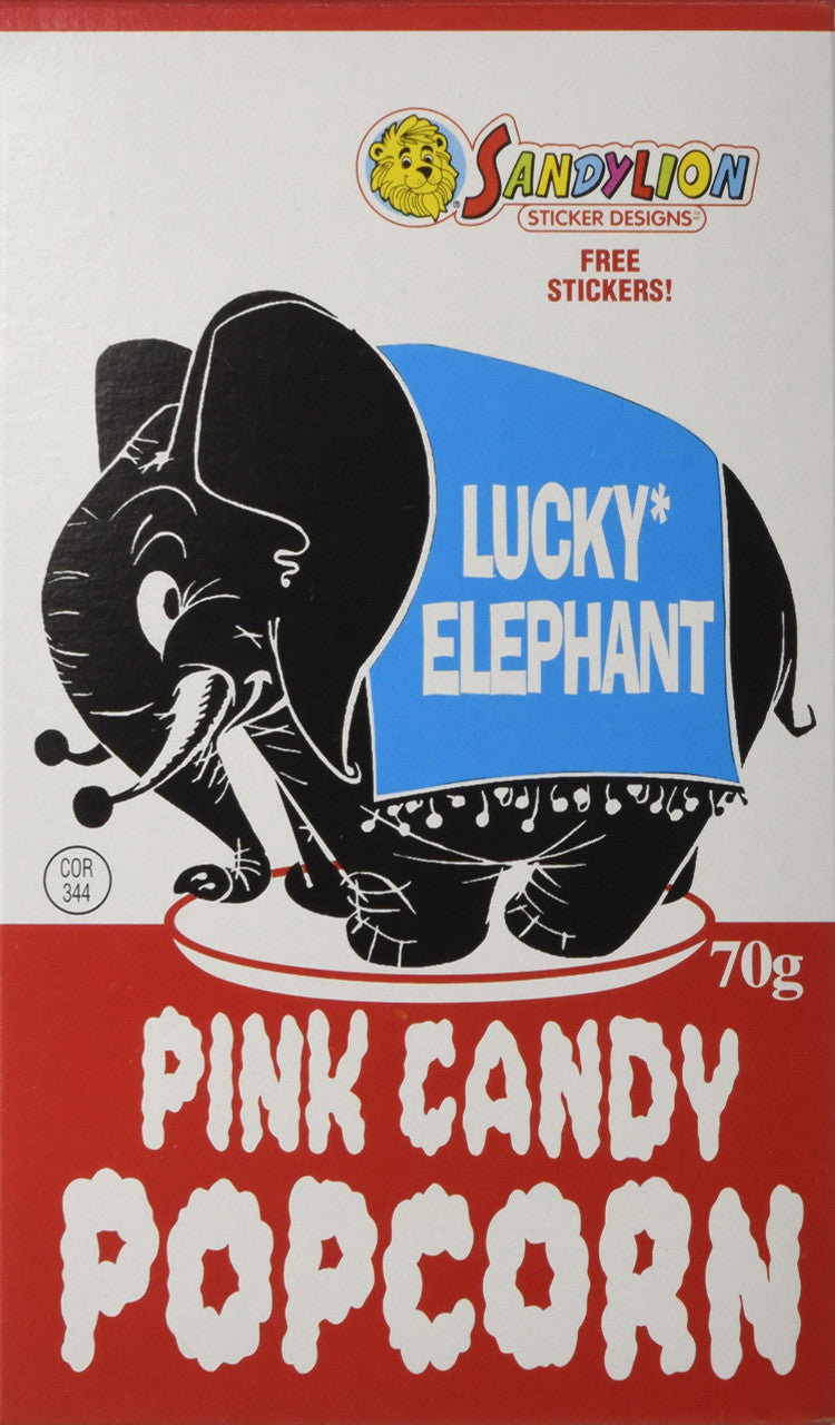 Lucky Elephant Retro Pink Candy Popcorn, 70g/2.5oz., {Imported from Canada}