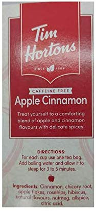 Tim Horton's Caffeine Free Herbal Tea Bundle - 1 Box of Each: Apple Cinnamon, Peppermint, Lemon & Honey (20 Bags/Box; 60 Bags Total)