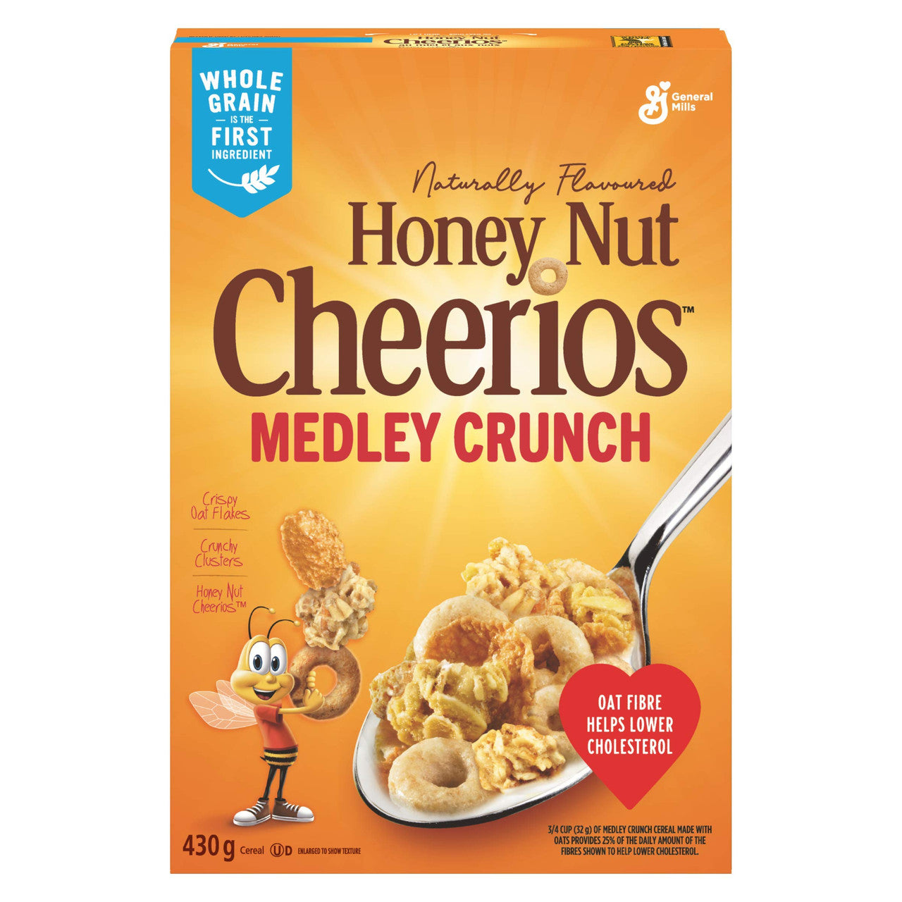 Cheerios Honey Nut Medley Crunch Cereal, 430g/15oz, (Imported from Canada)