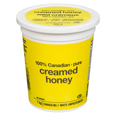 NO NAME Pure Creamed Honey 1 kg/2.2 lbs., {Imported from Canada}