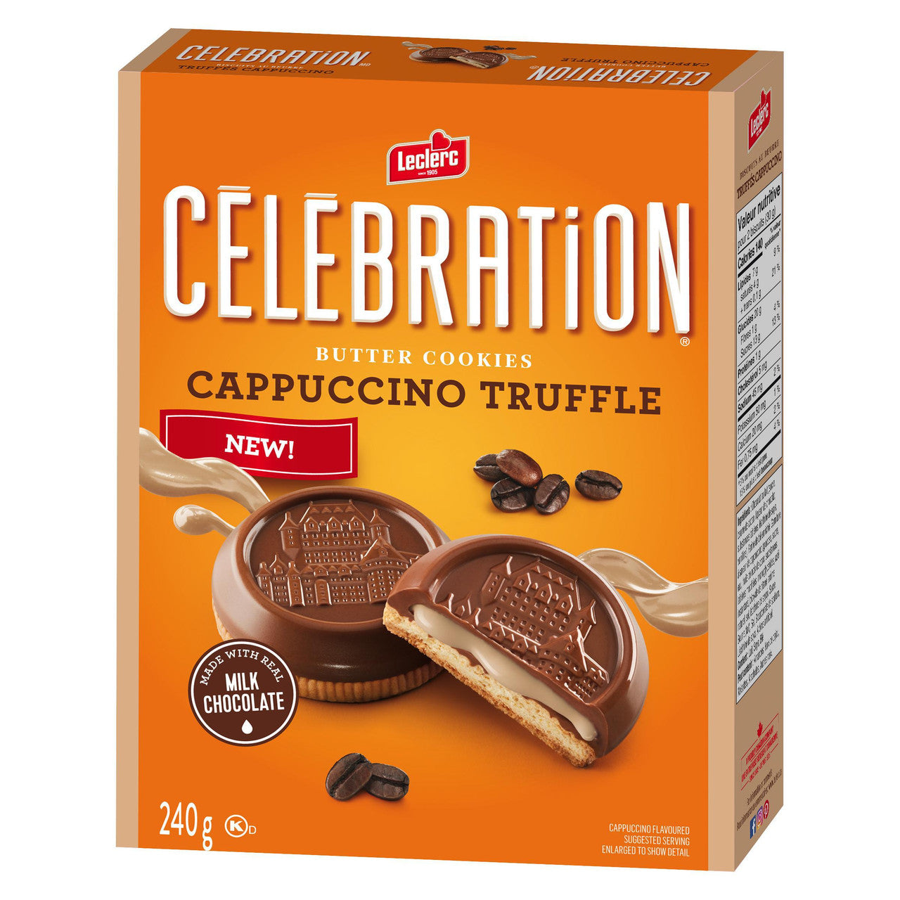 Leclerc Celebration Cappuccino Truffle Cookies, 240g/8.5 oz.,{Imported from Canada}