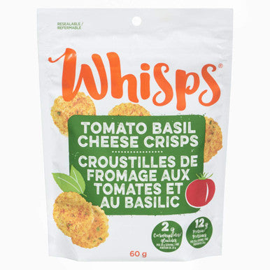 Whisps, Tomato Basil Cheese Crisps, 60g/2.1oz, Bag, {Imported from Canada}