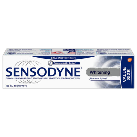 Sensodyne Whitening & Tartar Daily Sensitivity Toothpaste VALUE size 135ml, Imported from Canada}