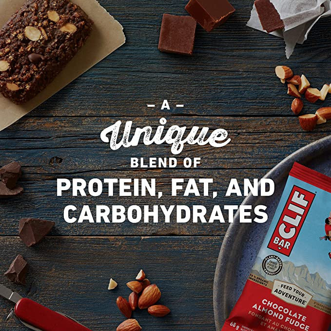 Clif Nutritional Supplement Energy Bars, Chocolate Almond Fudge Flavor, 12 Bars x 68g {Imported from Canada}