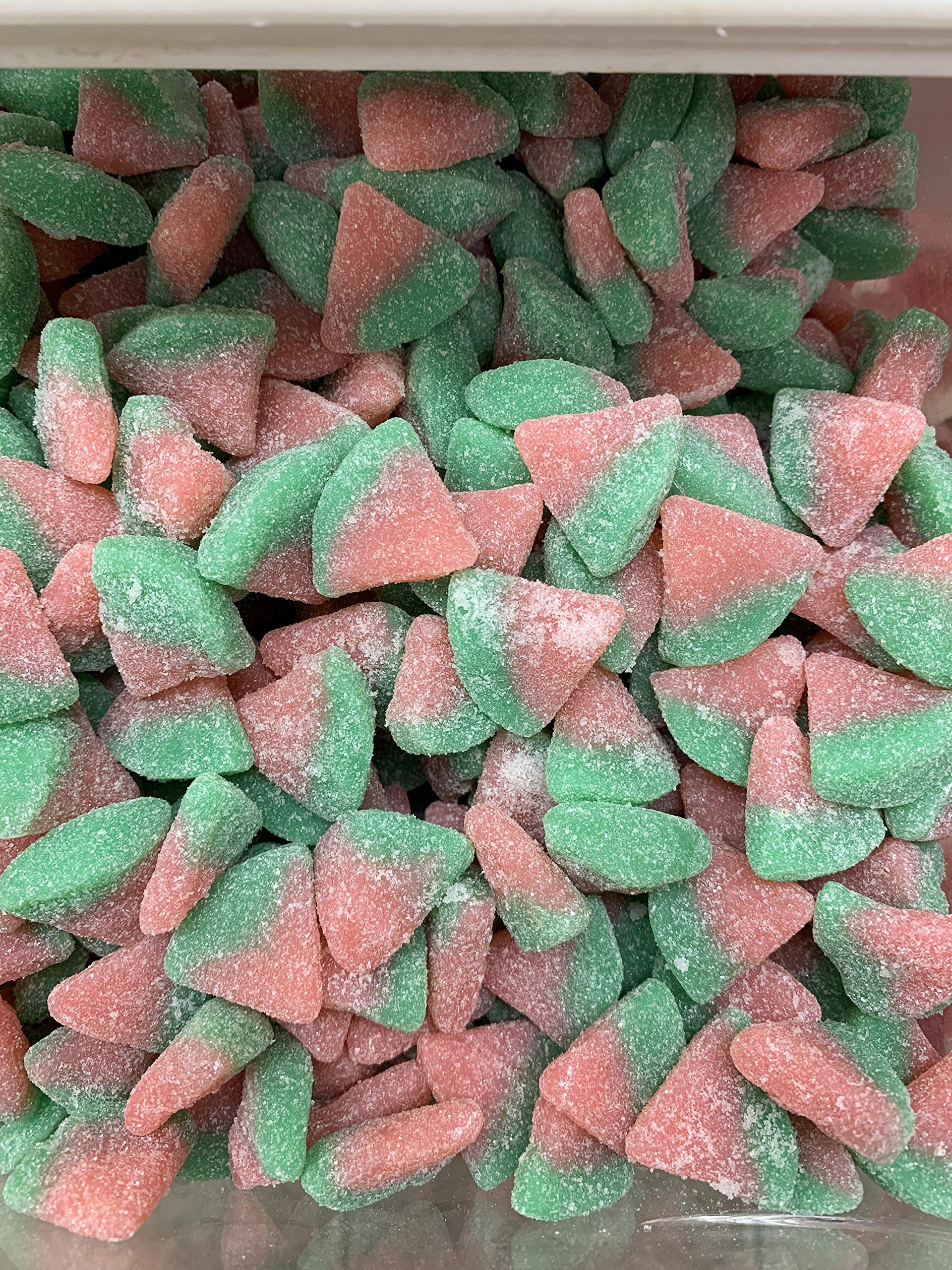 Cottage Country Sour Blue Foot Gummy Candy, 1kg, picture of watermelon slices gummies.