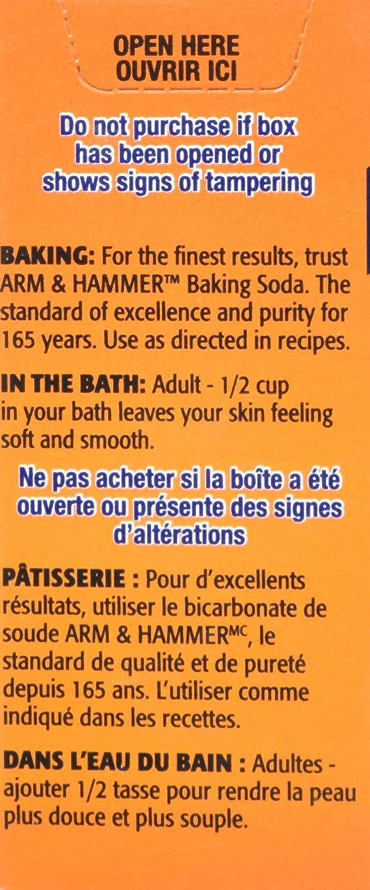 ARM & HAMMER Pure Baking Soda, 500g/17.64oz Box  Instructions