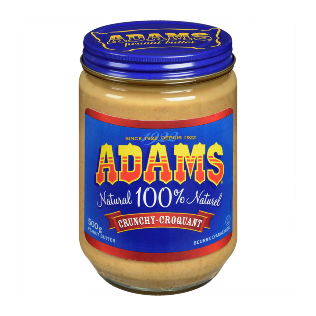 Adams 100% Natural Crunchy Peanut Butter, 500g/17.5 oz