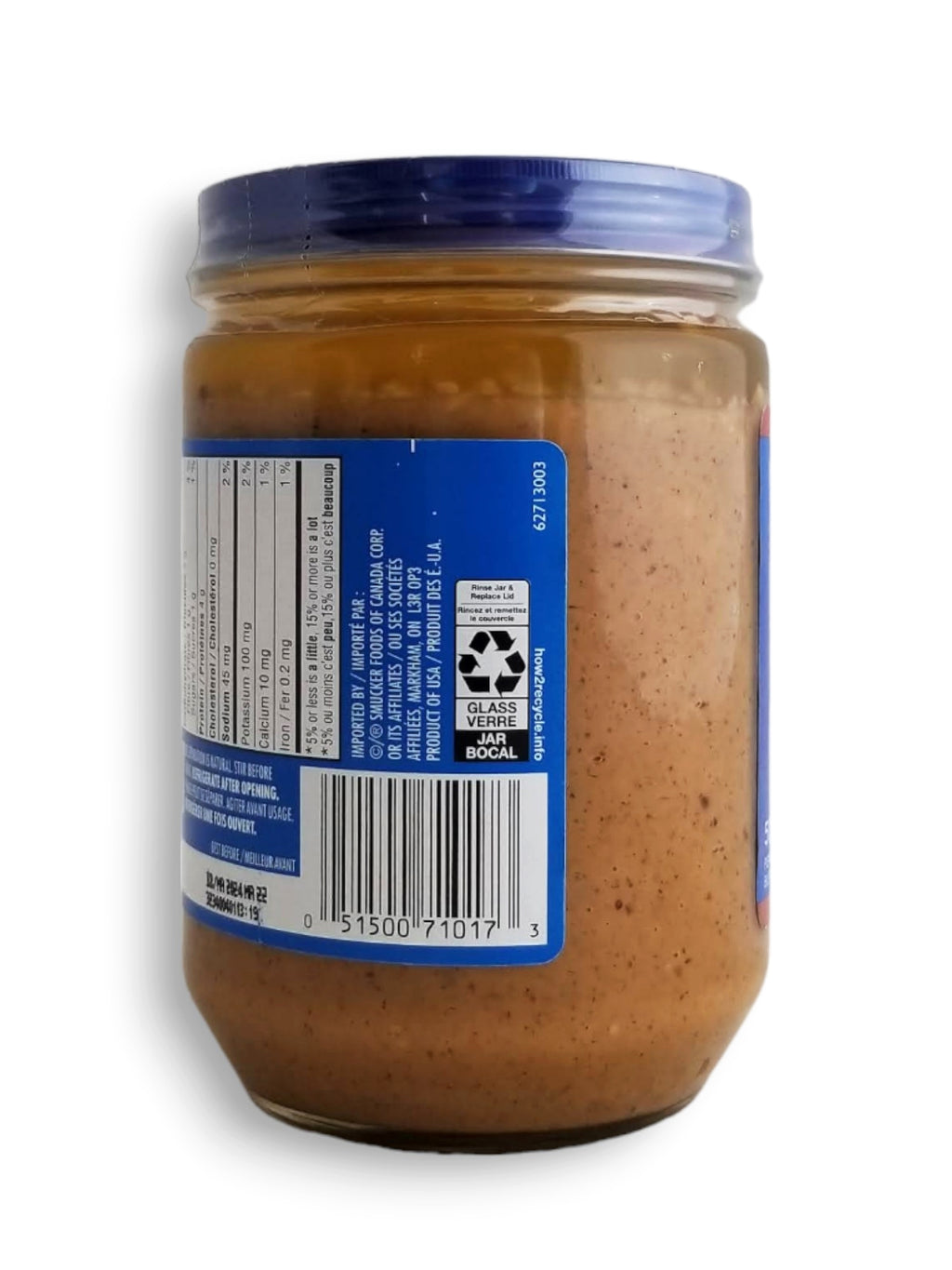 Adams 100% Natural Crunchy Peanut Butter, 500g/17.5 oz