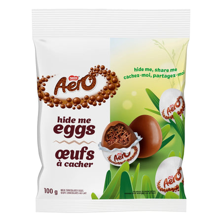 Aero chocolate eggs 100g packaging on a white background