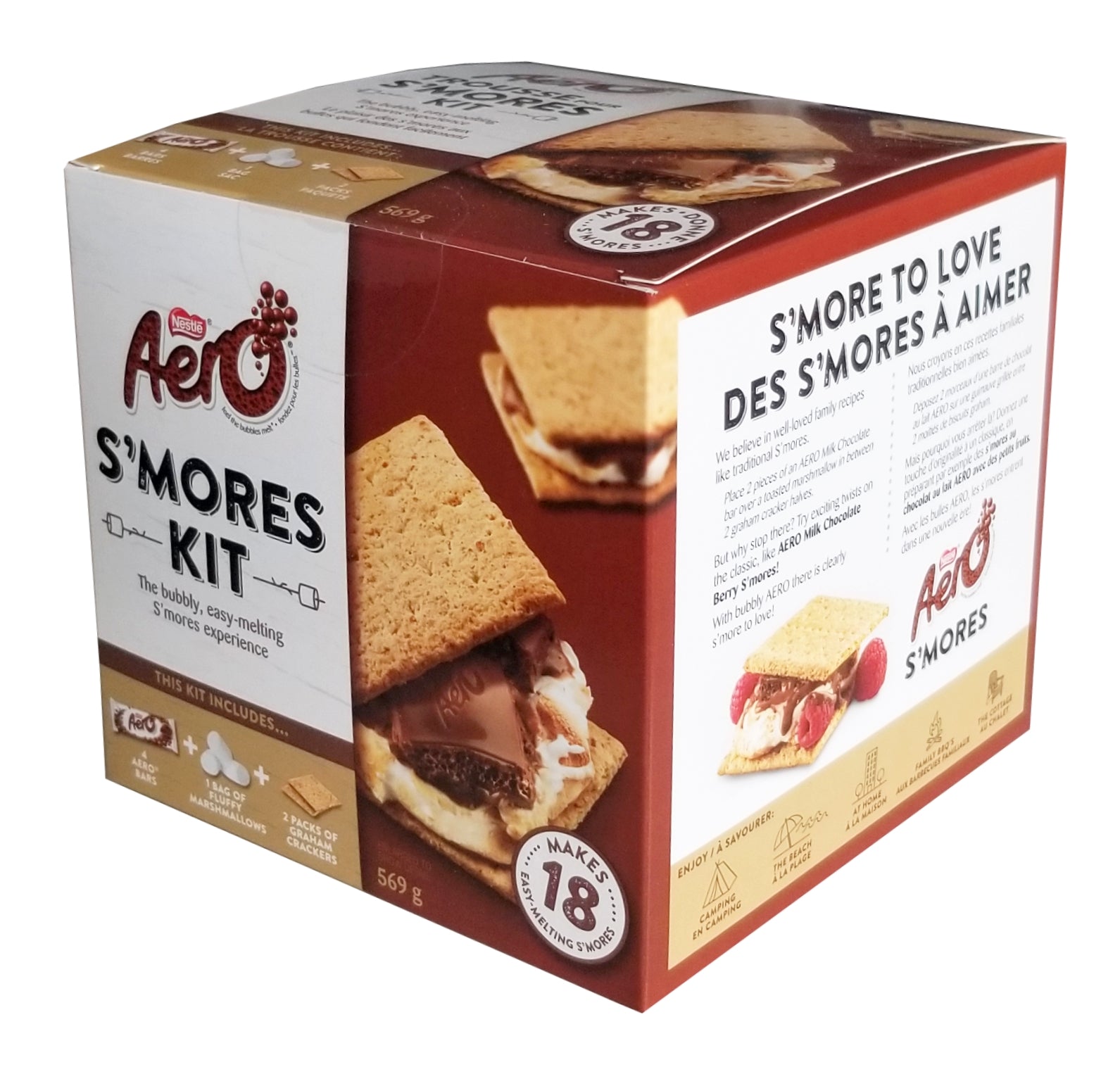 Nestle Aero S'Mores Kit, Makes 18 S'mores, 569g/20 oz. Box {Imported from Canada}