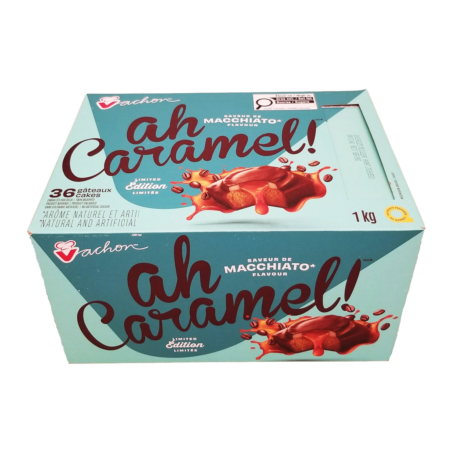 Vachon Ah Caramel! Macchiato Snack Cakes 36 count 1 kg top of box