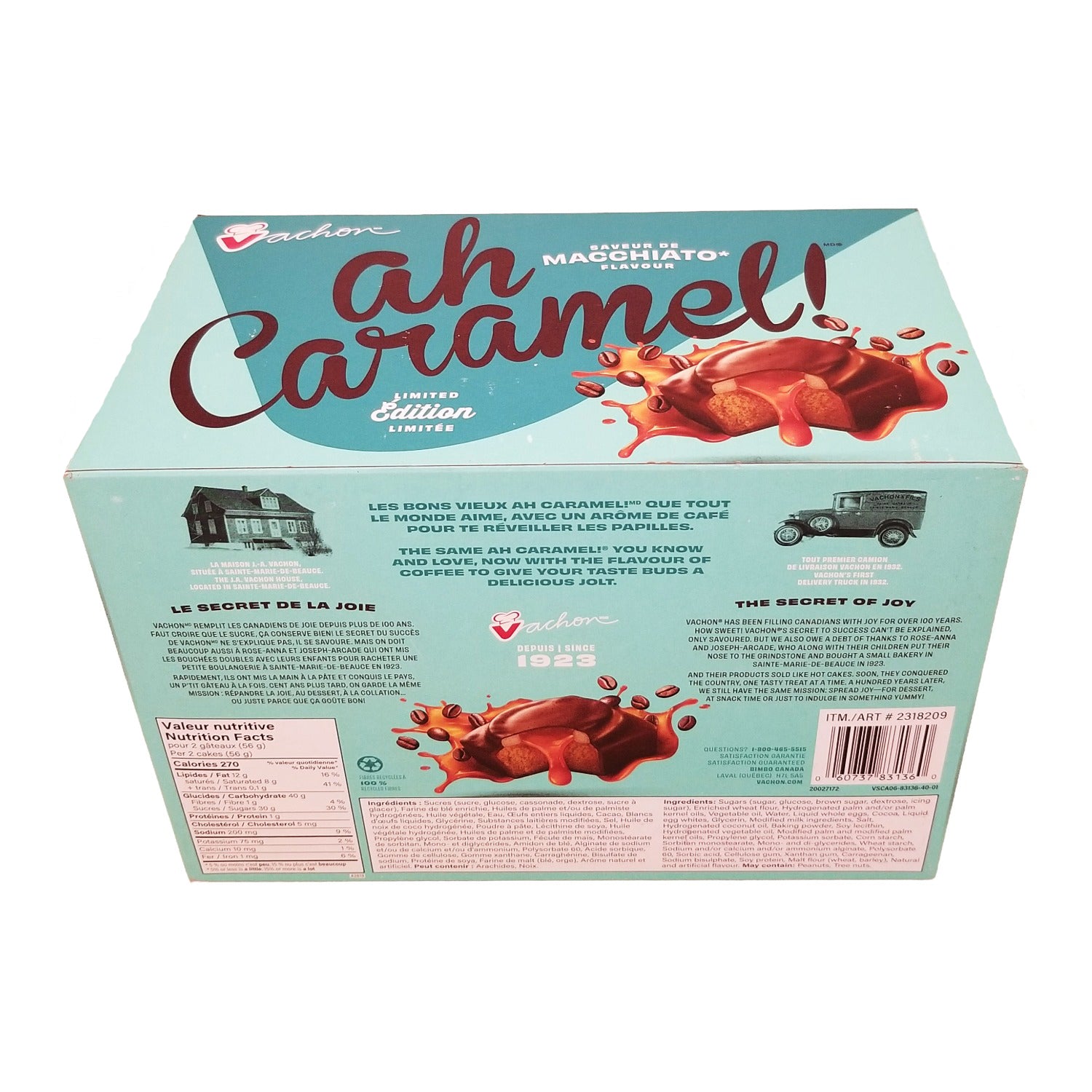 Vachon Ah Caramel! Macchiato Snack Cakes 1 kg UPC barcode