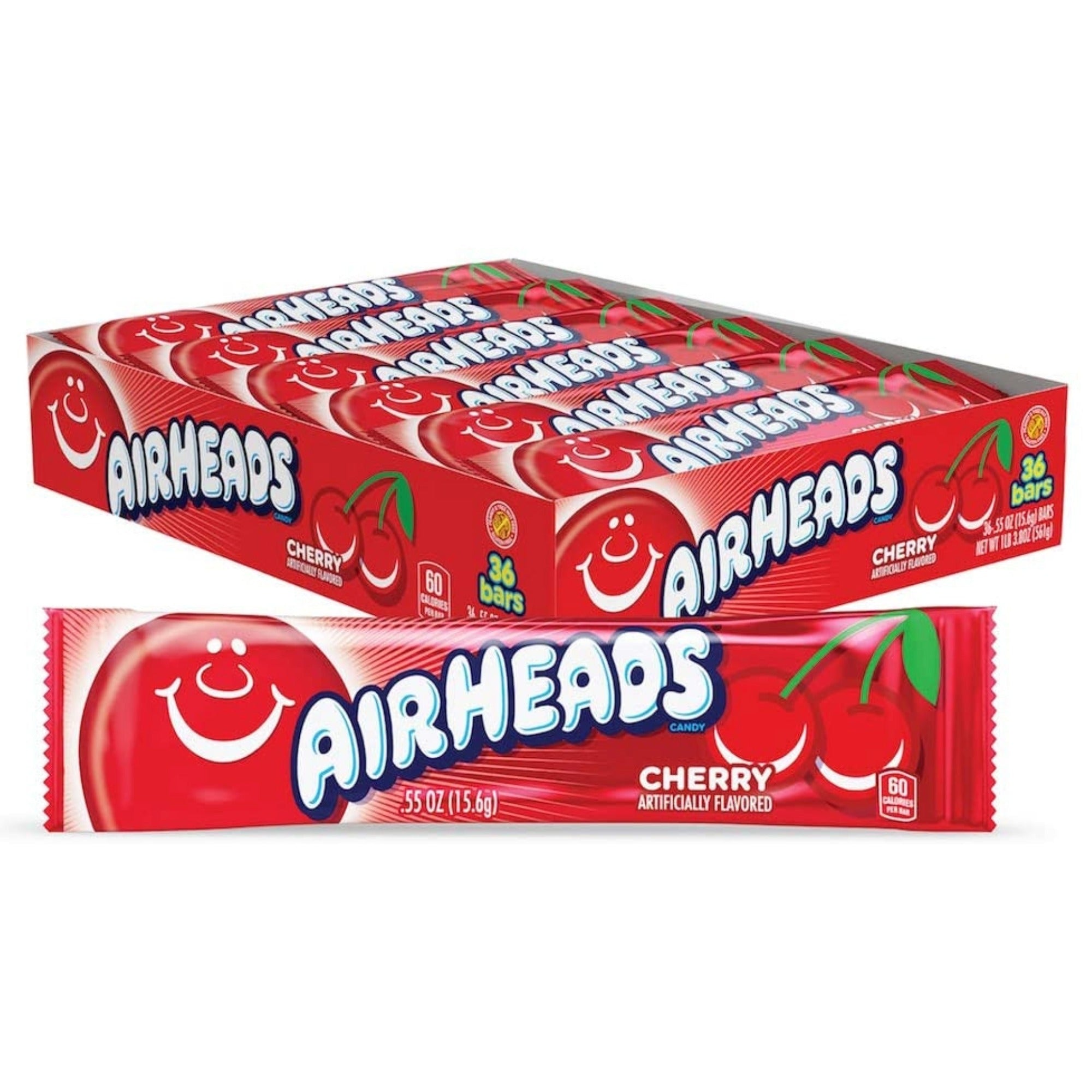 Airheads Cherry bulk pack of 36 candy bars, second angle product view