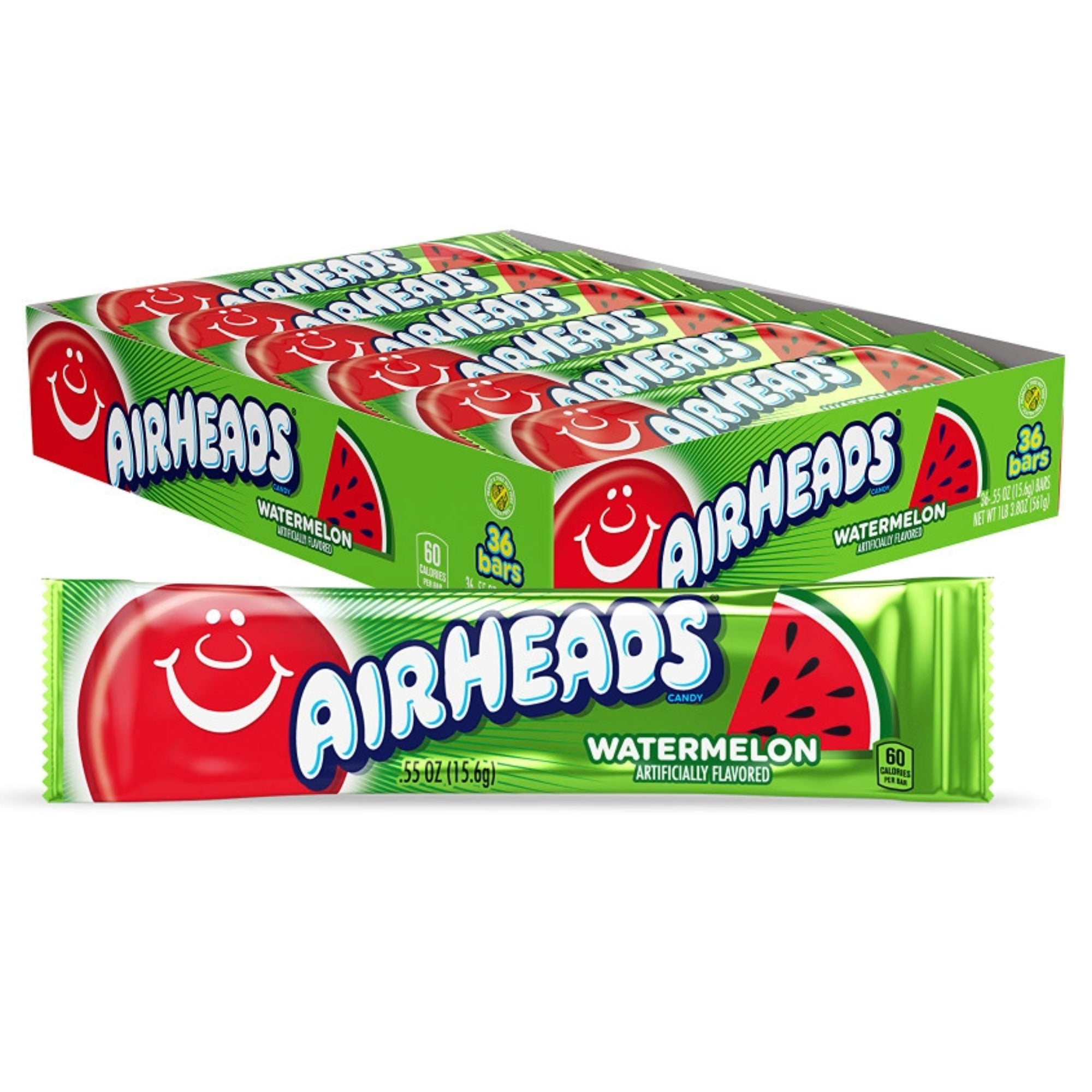 Airheads Watermelon bulk pack of 36 candy bars, second angle product view