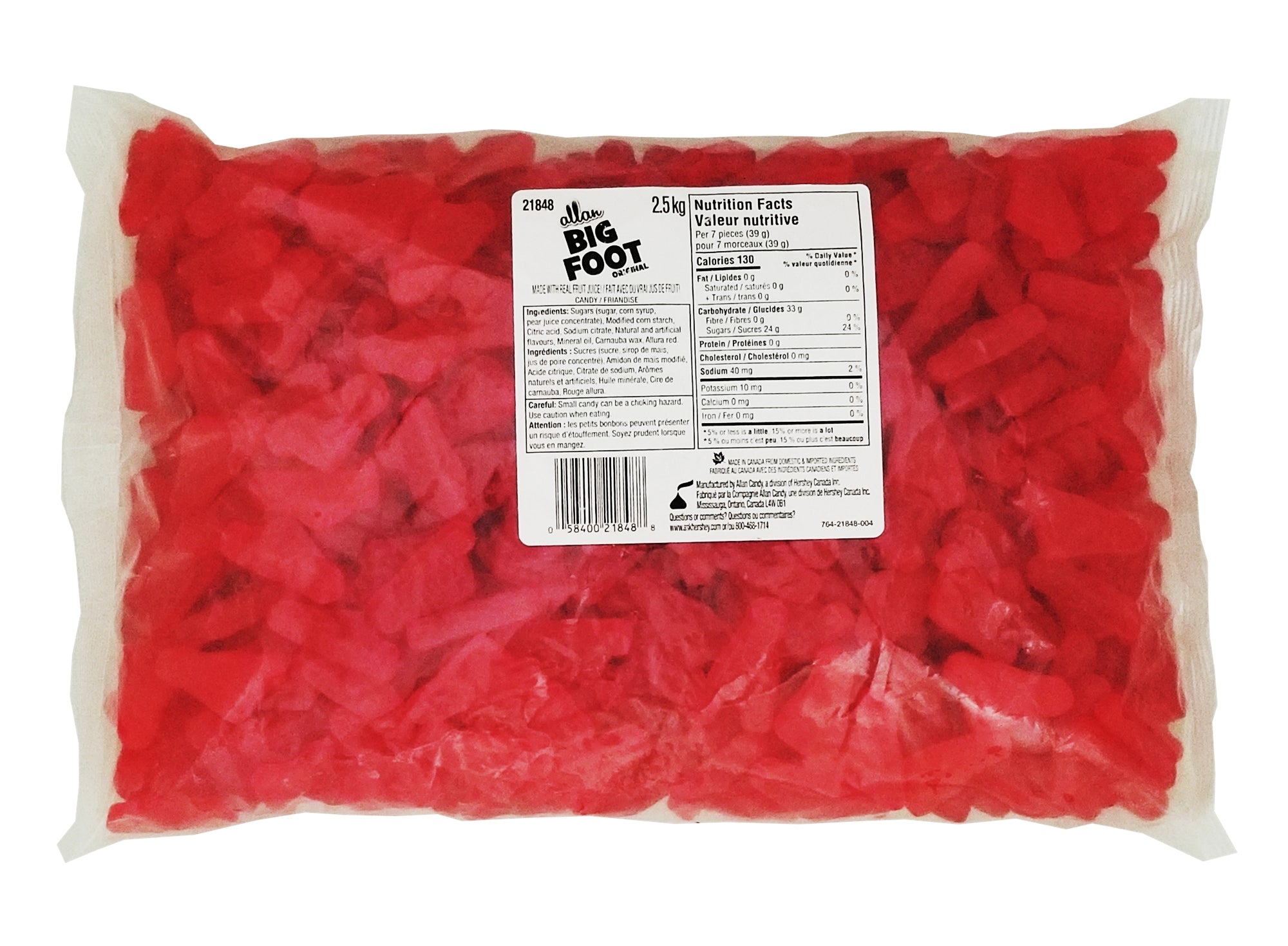 Package of Allan Big Foot Original Gummy Candy - 2.5kg on a white background